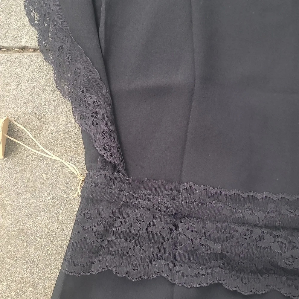 WANDERLUX black lace festival date dress small nwt kimono sleeve keyhole neck - Picture 4 of 7